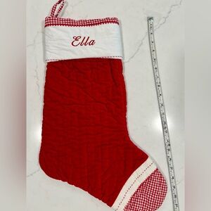 Pottery Barn Red and White Holiday Stocking